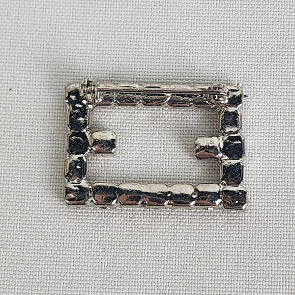 Vintage Silver Tone Square Brooch - Picture 3 of 4
